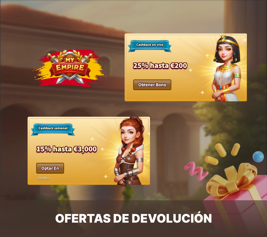 My Empire Casino ofrece reembolsos en efectivo por pérdidas