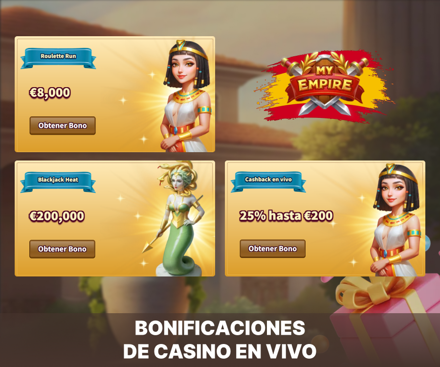 Bonos de casino en vivo en My Empire Casino