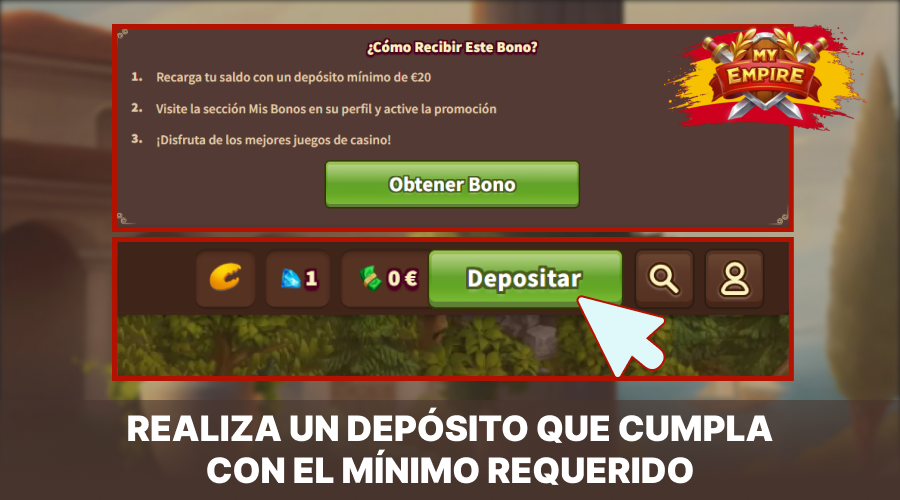 Realizar un depósito en My Empire Casino