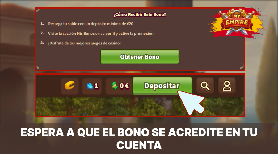 Introduzca el código de bono en My Empire Casino