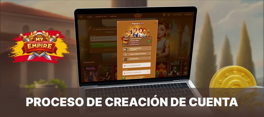 Crear una cuenta en My Empire Casino