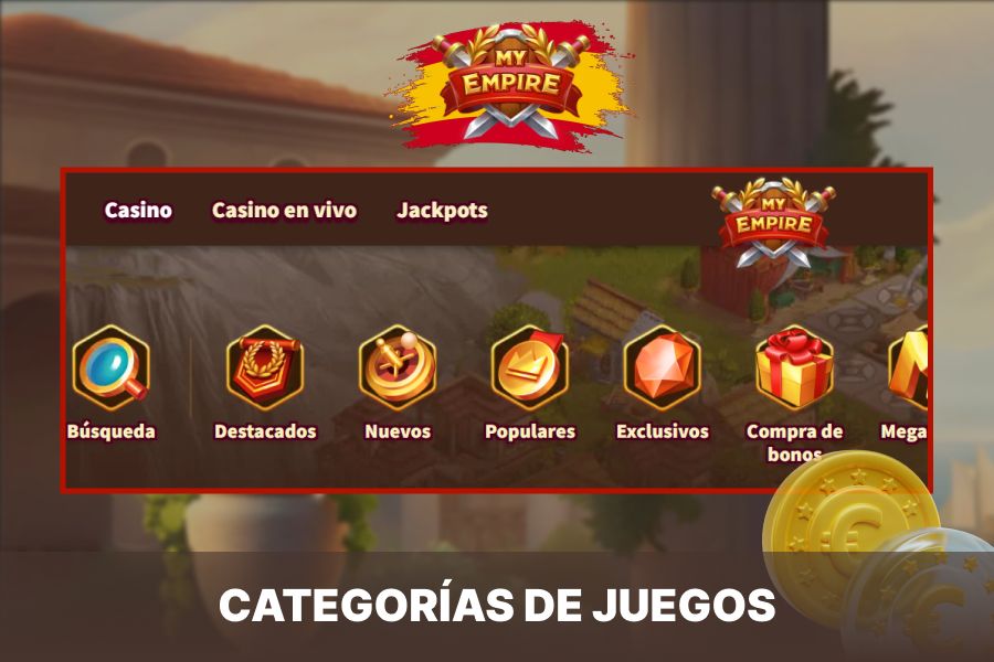 My Empire Casino ofrece una variedad de categorías de juegos