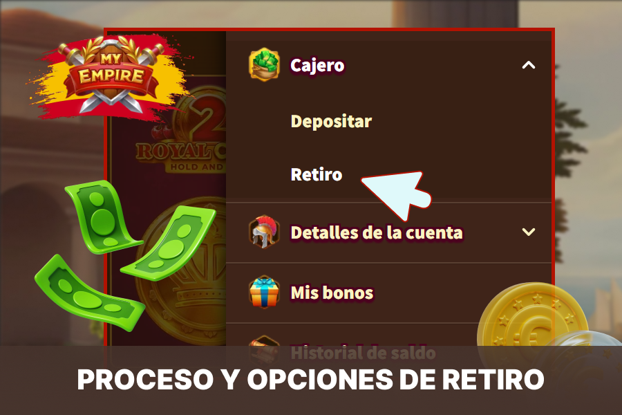 Retiros en el sitio web de My Empire Casino