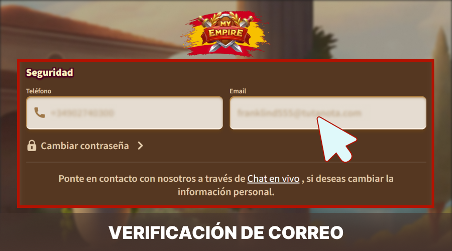 Recibirá un correo electrónico de My Empire Casino con instrucciones sobre cómo activar su cuenta