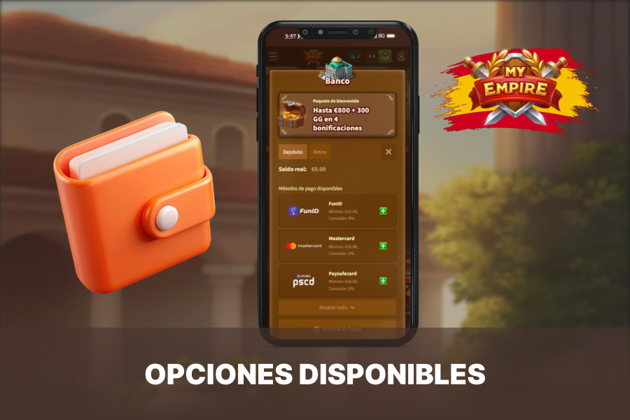 My Empire Casino ofrece una variedad de opciones para depositar y retirar fondos
