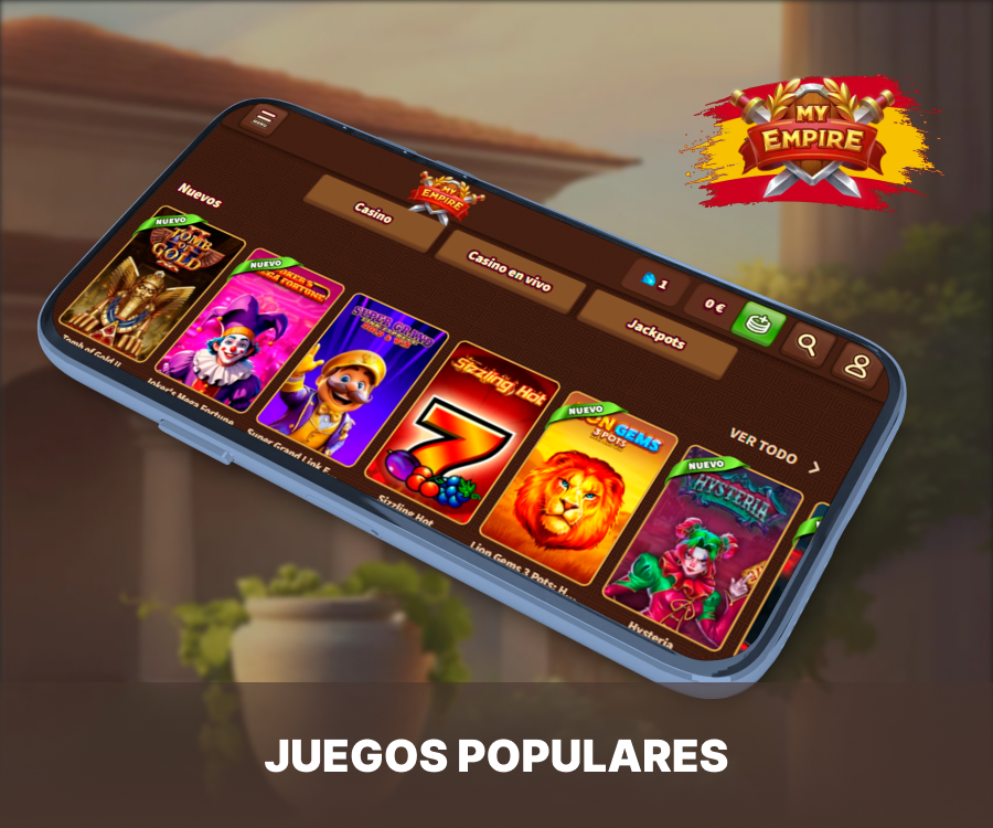 Hay muchos juegos populares en la aplicación My Empire Casino