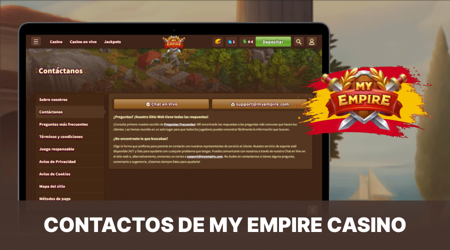 Contactos con el equipo de My Empire Casino para jugadores españoles