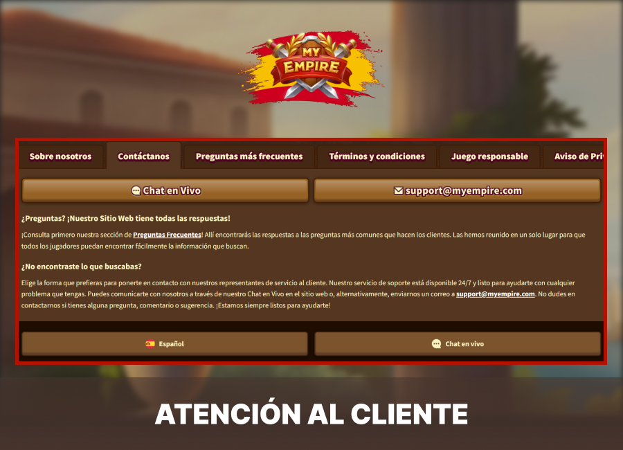 El enfoque del Empire Casino en cuanto a la disponibilidad de idiomas y el servicio al cliente